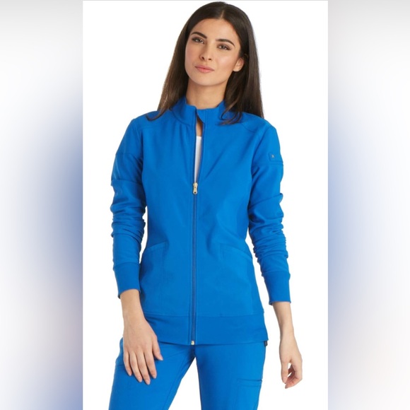 flex by Cherokee Uniforms Zip Front Scrub Jackets for Women CK303 - Picture 1 of 4